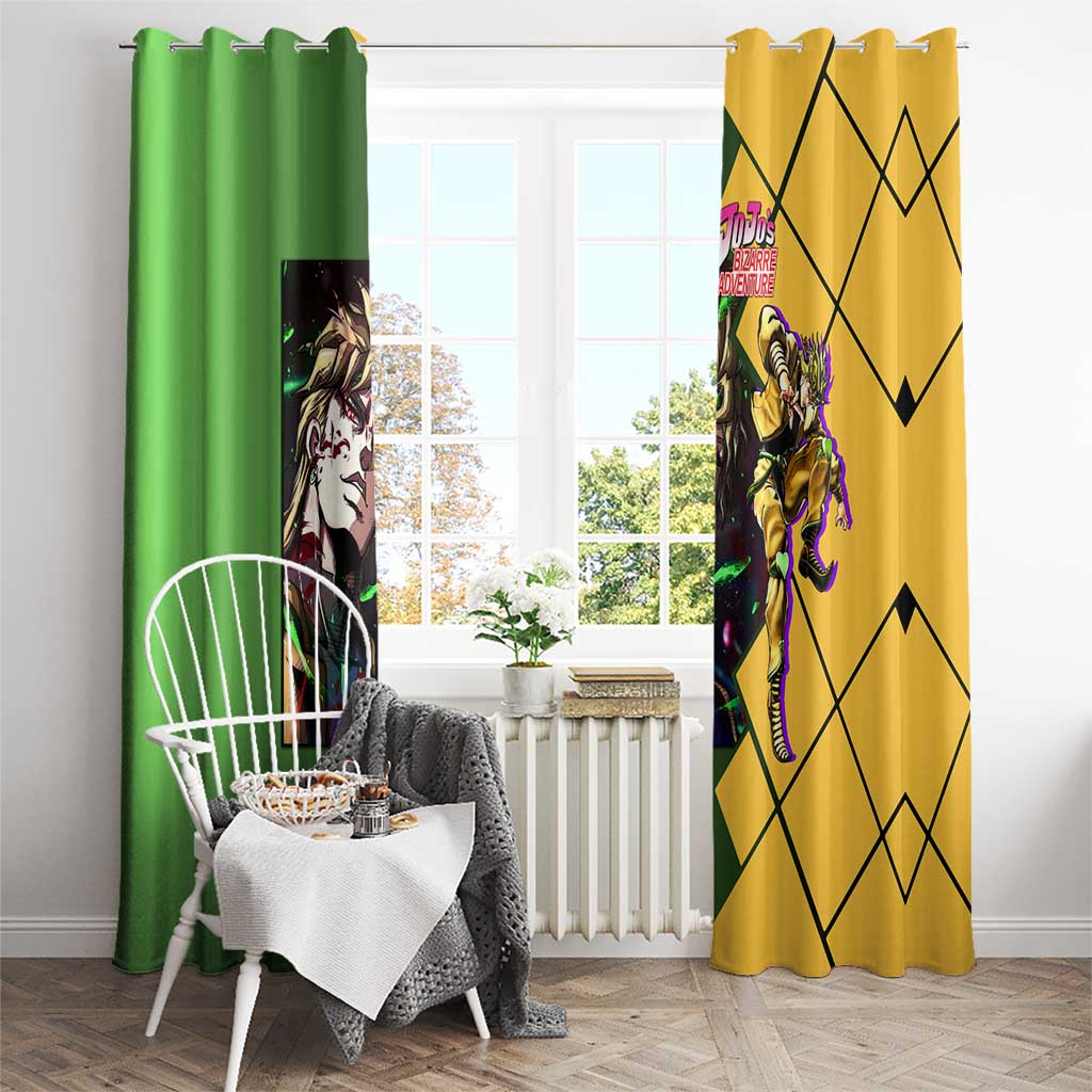 Dio Brando JoJo's Bizarre Adventure Window Curtain with The World Stand Pose and Villainous Power Design - The Mazicc