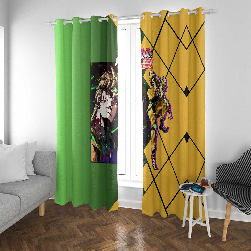 Dio Brando JoJo's Bizarre Adventure Window Curtain with The World Stand Pose and Villainous Power Design - The Mazicc