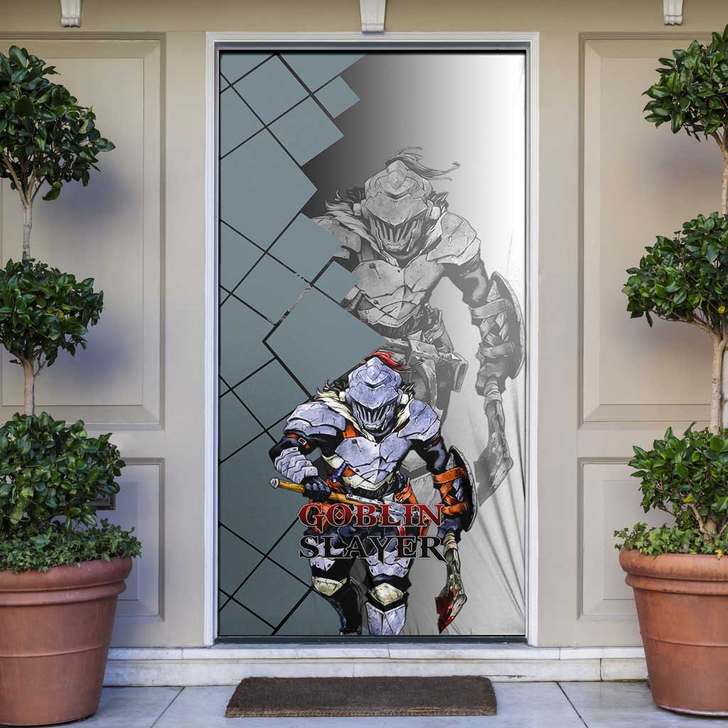 Goblin Slayer Goblin Slayer Door Cover with Armor Clad Battle Pose and Dark Fantasy Design - The Mazicc