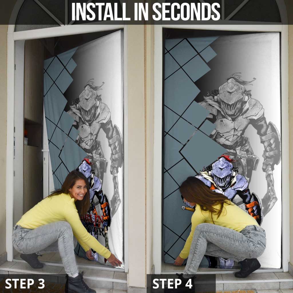 Goblin Slayer Goblin Slayer Door Cover with Armor Clad Battle Pose and Dark Fantasy Design - The Mazicc