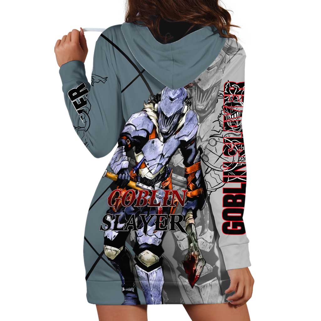 Goblin Slayer Goblin Slayer Hoodie Dress with Armor Clad Battle Pose and Dark Fantasy Design - The Mazicc