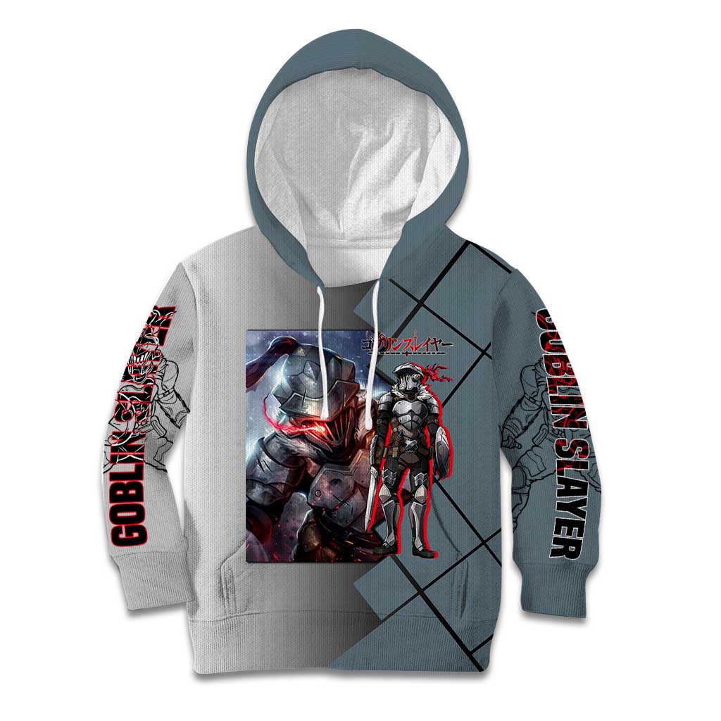 Goblin Slayer Goblin Slayer Kid Hoodie with Armor Clad Battle Pose and Dark Fantasy Design - The Mazicc
