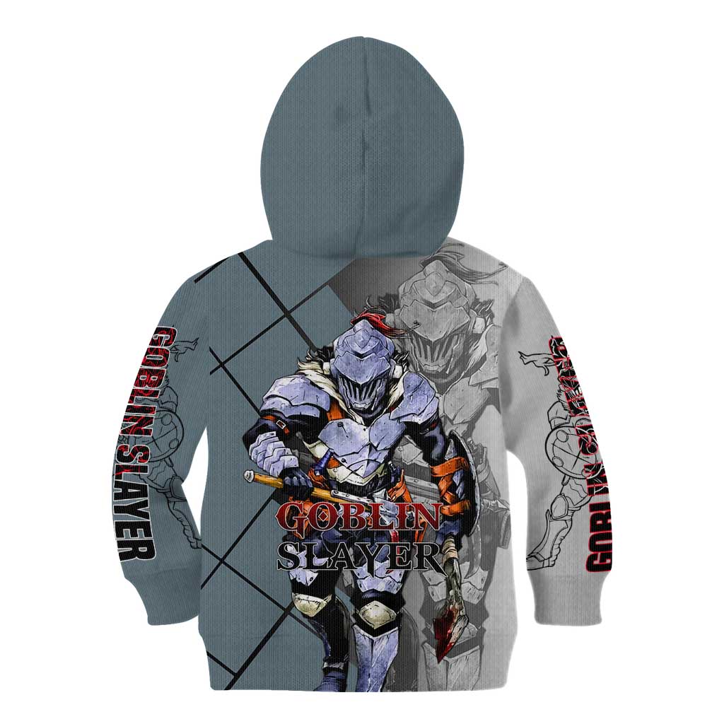 Goblin Slayer Goblin Slayer Kid Hoodie with Armor Clad Battle Pose and Dark Fantasy Design - The Mazicc