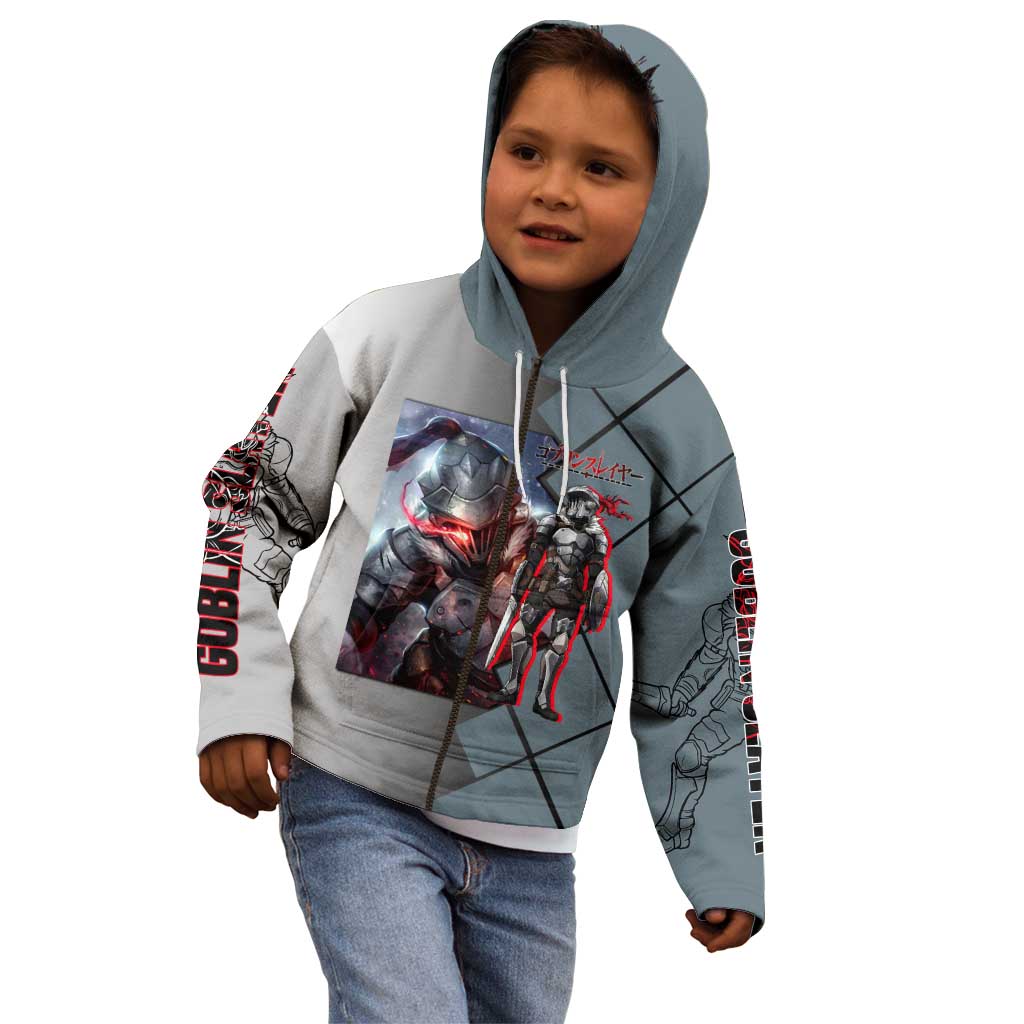 Goblin Slayer Goblin Slayer Kid Hoodie with Armor Clad Battle Pose and Dark Fantasy Design - The Mazicc