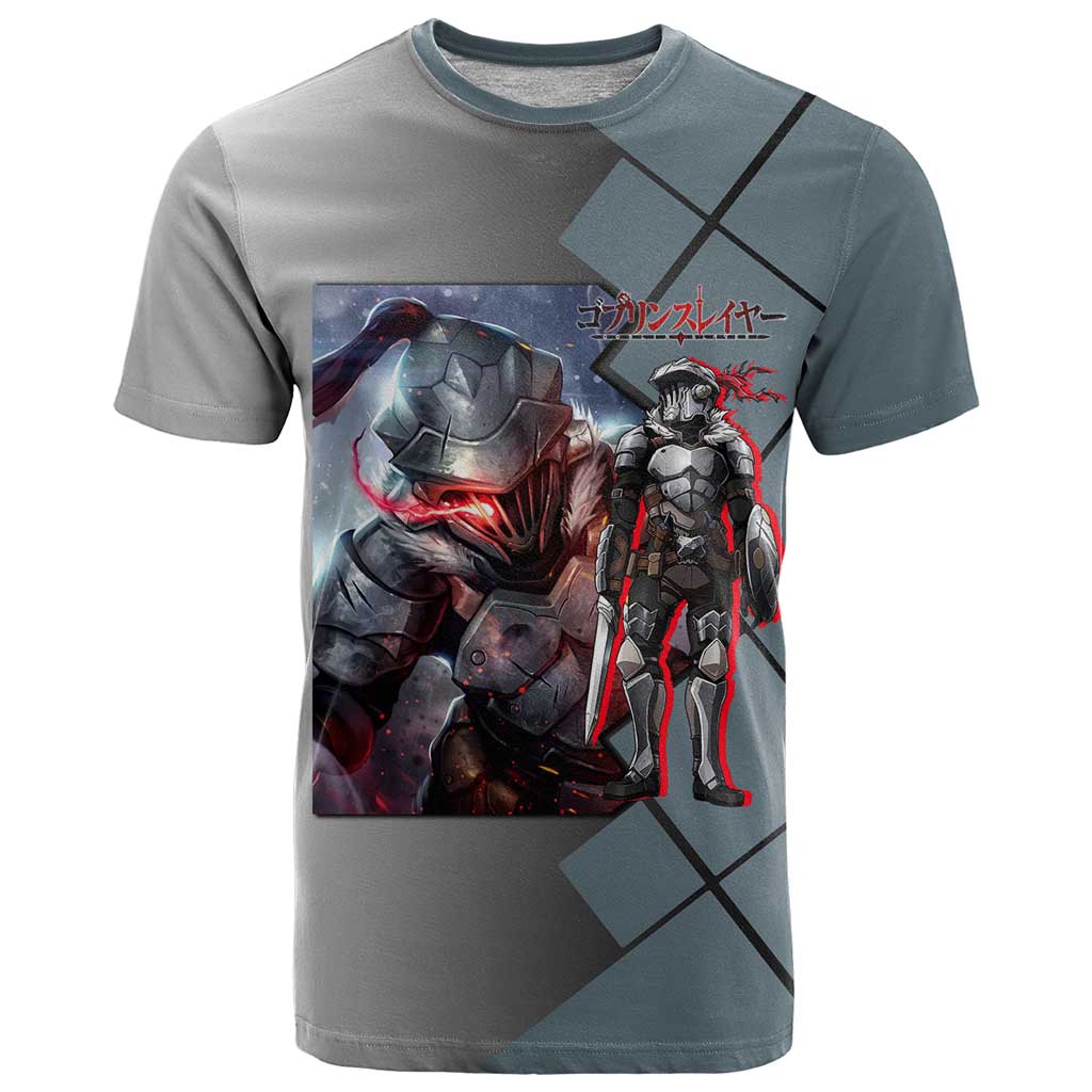 Goblin Slayer Goblin Slayer T Shirt with Armor Clad Battle Pose and Dark Fantasy Design - The Mazicc