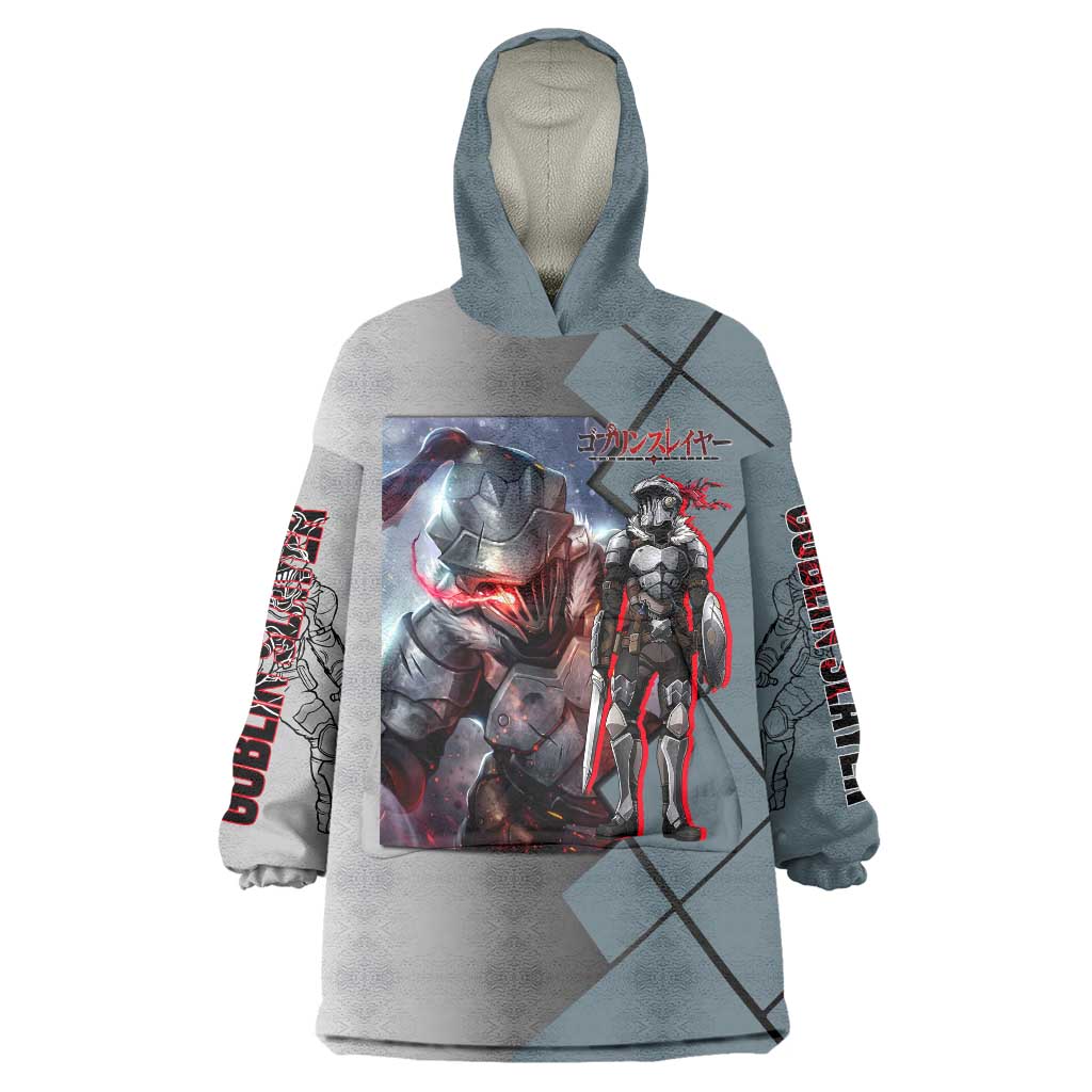 Goblin Slayer Goblin Slayer Wearable Blanket Hoodie with Armor Clad Battle Pose and Dark Fantasy Design - The Mazicc