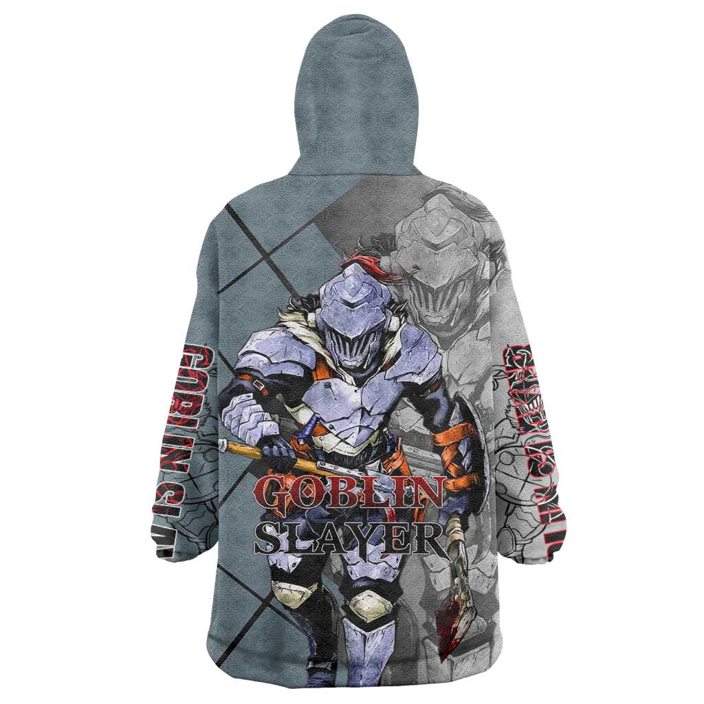 Goblin Slayer Goblin Slayer Wearable Blanket Hoodie with Armor Clad Battle Pose and Dark Fantasy Design - The Mazicc