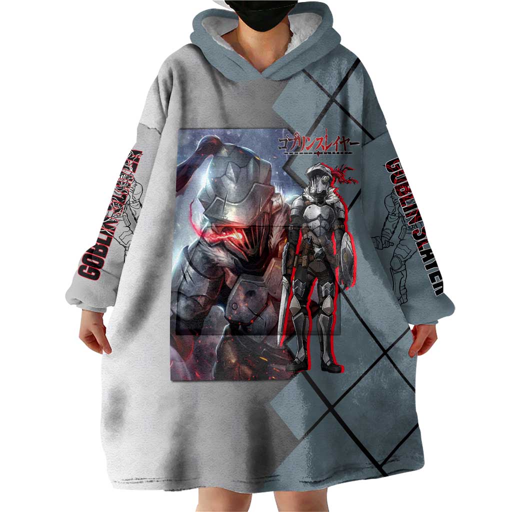 Goblin Slayer Goblin Slayer Wearable Blanket Hoodie with Armor Clad Battle Pose and Dark Fantasy Design - The Mazicc