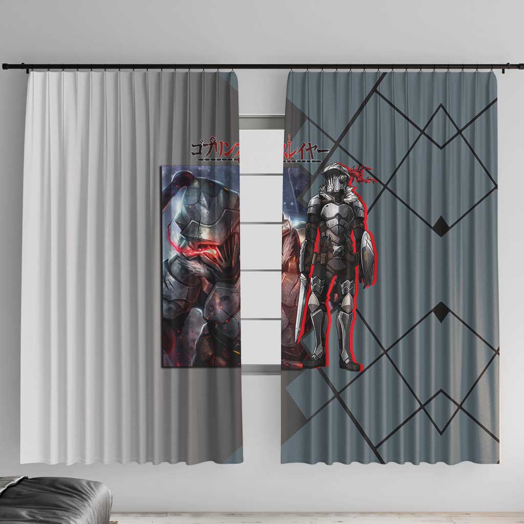 Goblin Slayer Goblin Slayer Window Curtain with Armor Clad Battle Pose and Dark Fantasy Design - The Mazicc