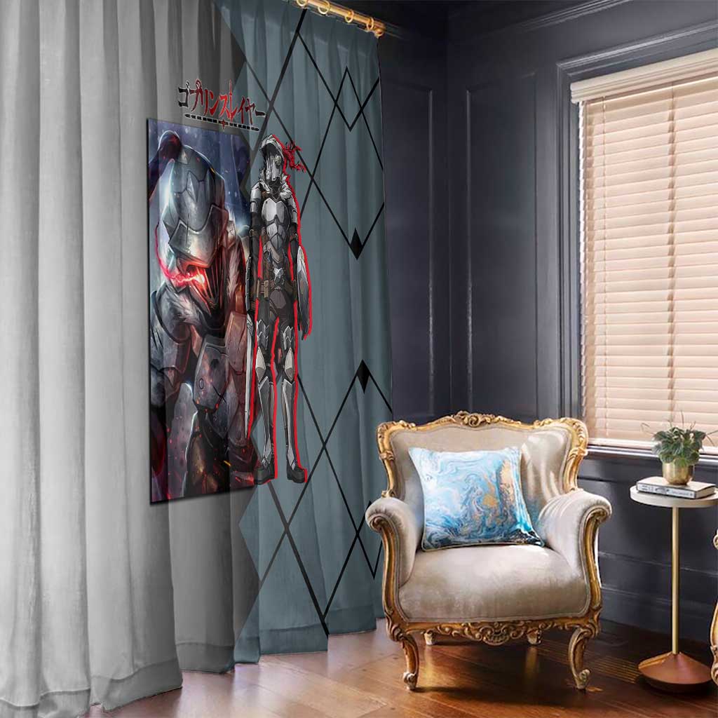 Goblin Slayer Goblin Slayer Window Curtain with Armor Clad Battle Pose and Dark Fantasy Design - The Mazicc