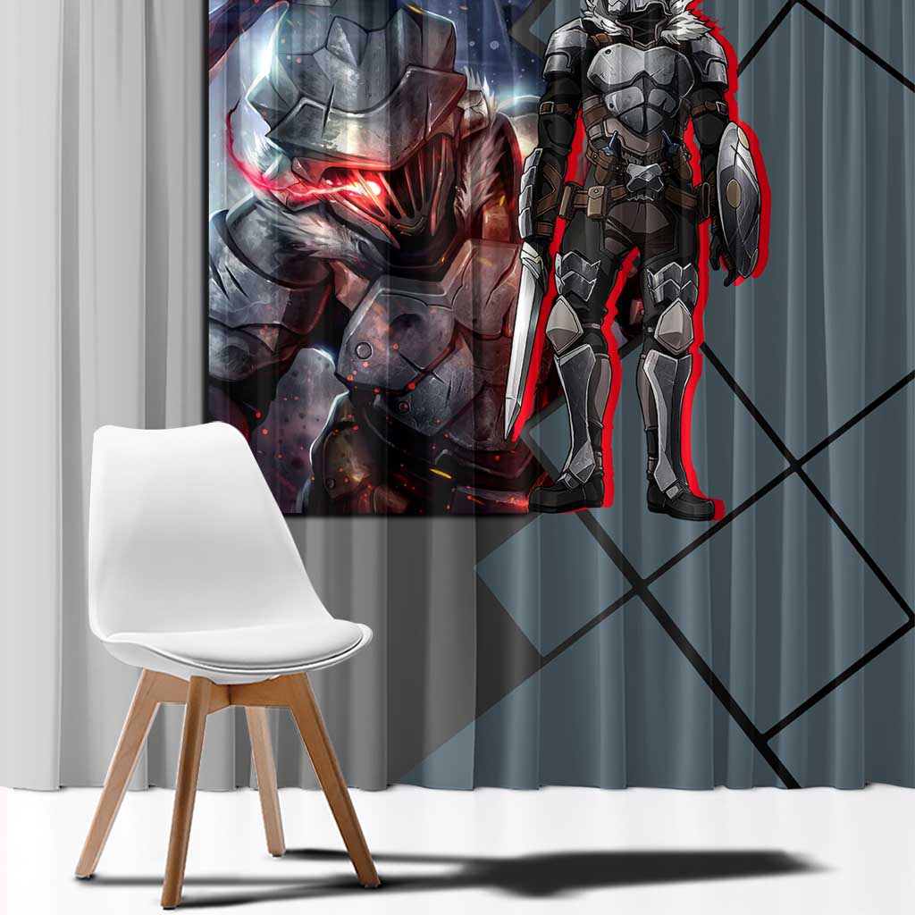 Goblin Slayer Goblin Slayer Window Curtain with Armor Clad Battle Pose and Dark Fantasy Design - The Mazicc