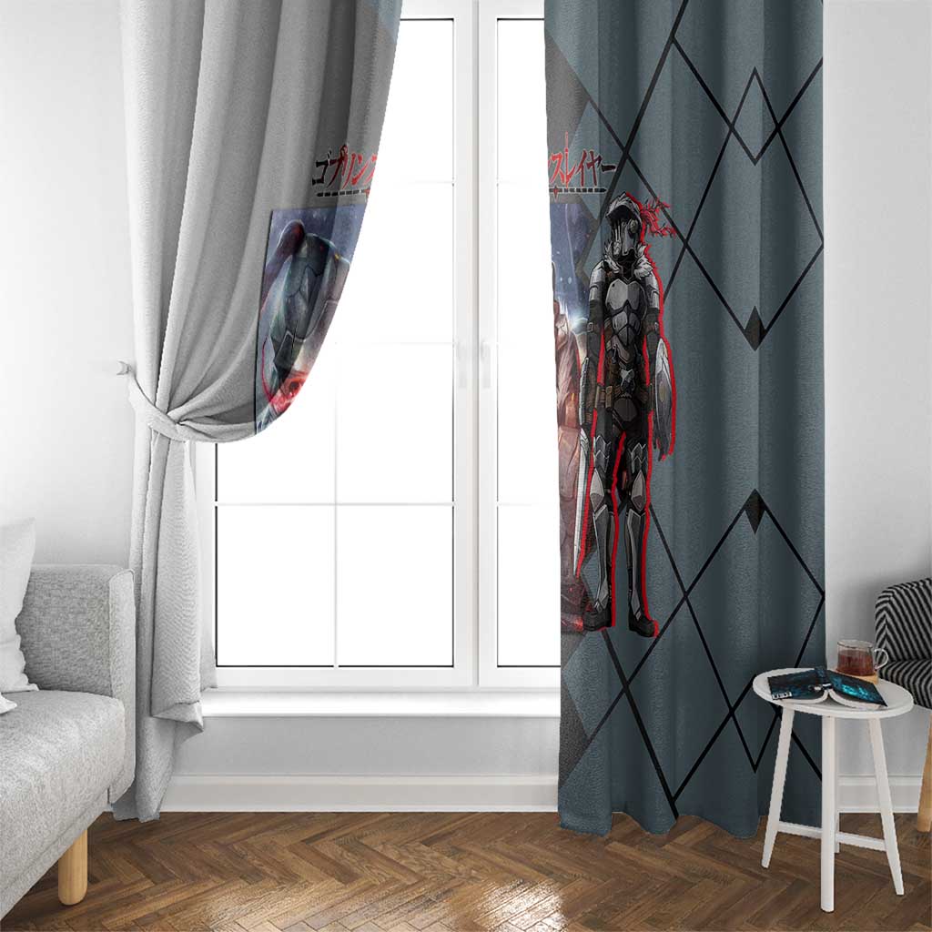 Goblin Slayer Goblin Slayer Window Curtain with Armor Clad Battle Pose and Dark Fantasy Design - The Mazicc