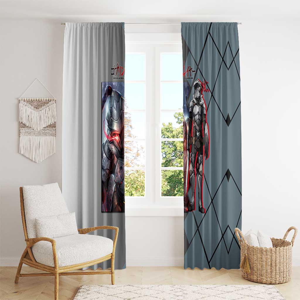 Goblin Slayer Goblin Slayer Window Curtain with Armor Clad Battle Pose and Dark Fantasy Design - The Mazicc