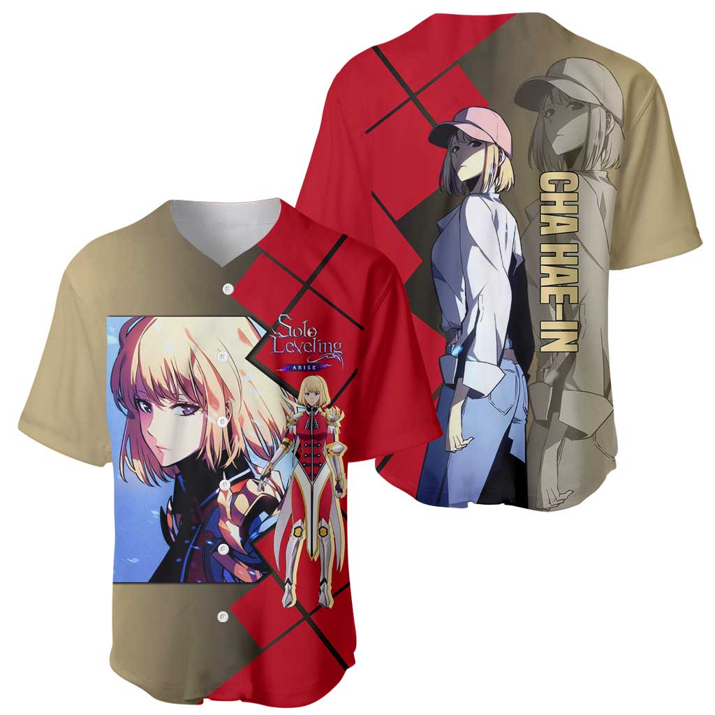 Cha Hae-In Solo Leveling Baseball Jersey with Combat Pose and Intense Action Design - The Mazicc