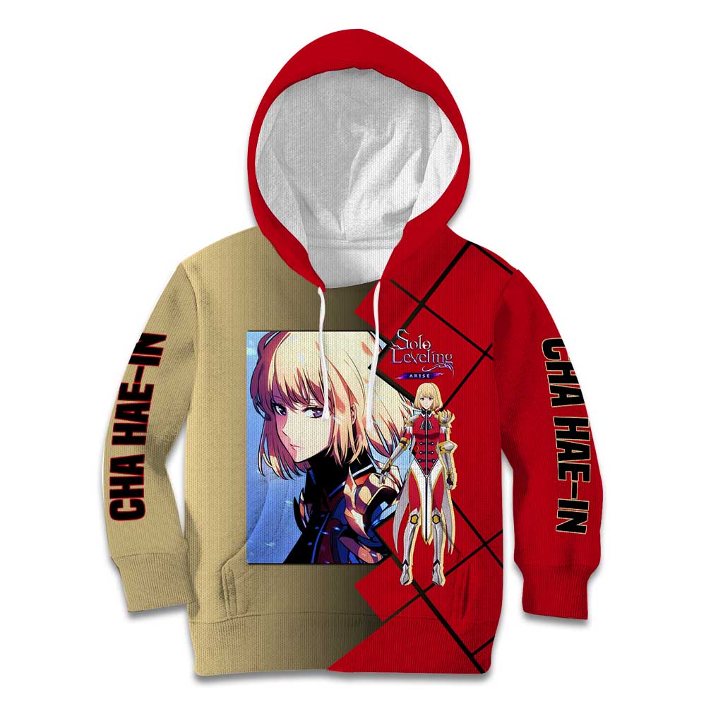 Cha Hae-In Solo Leveling Kid Hoodie with Combat Pose and Intense Action Design - The Mazicc
