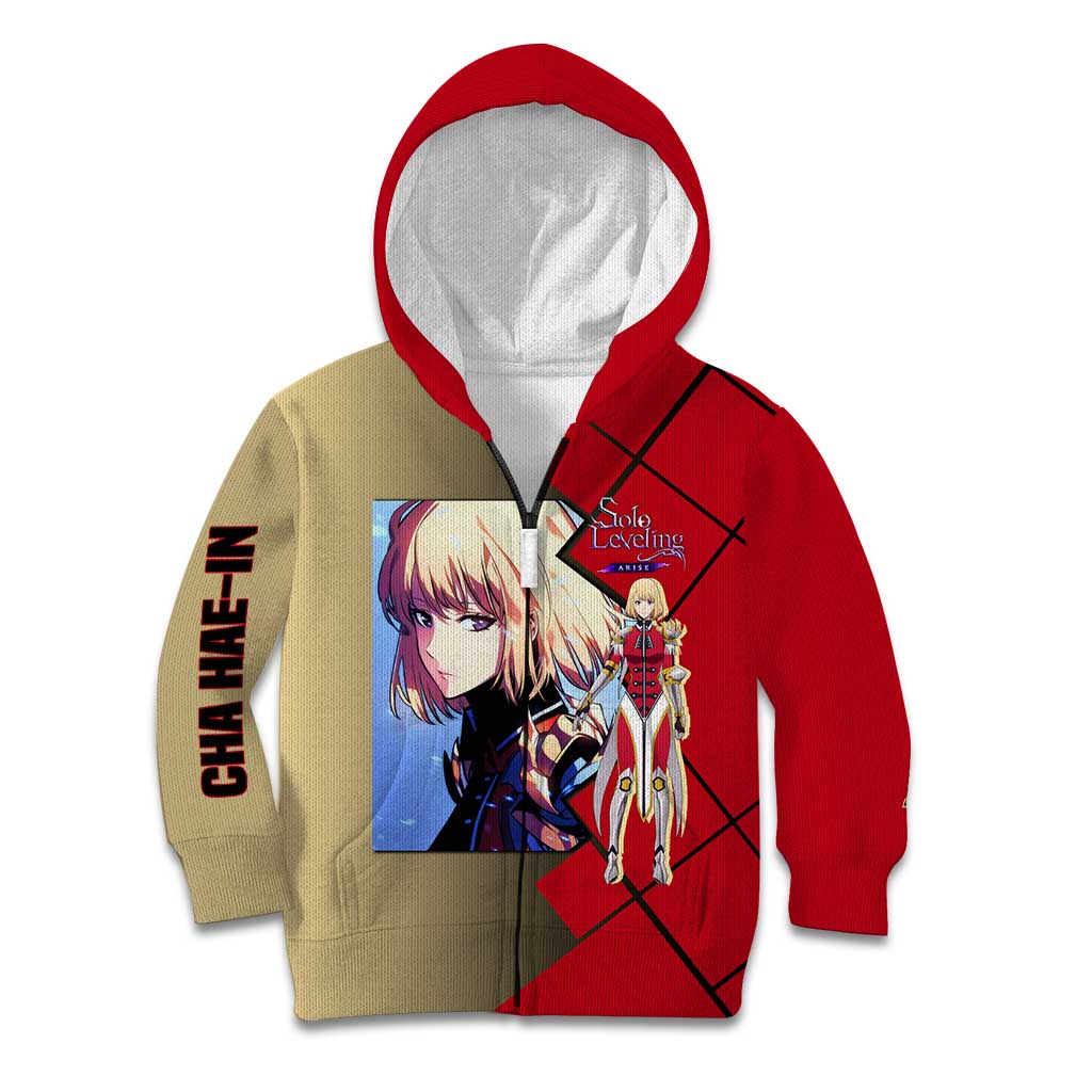 Cha Hae-In Solo Leveling Kid Hoodie with Combat Pose and Intense Action Design - The Mazicc