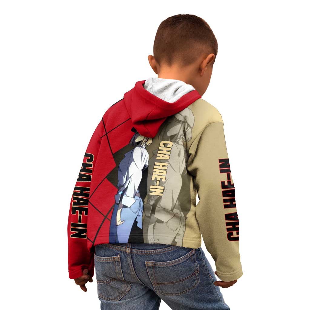 Cha Hae-In Solo Leveling Kid Hoodie with Combat Pose and Intense Action Design - The Mazicc