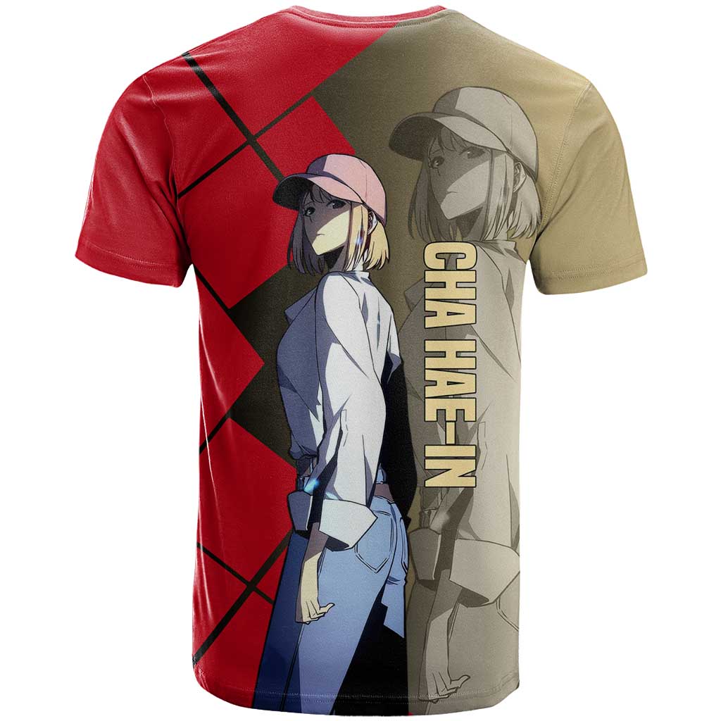 Cha Hae-In Solo Leveling T Shirt with Combat Pose and Intense Action Design - The Mazicc