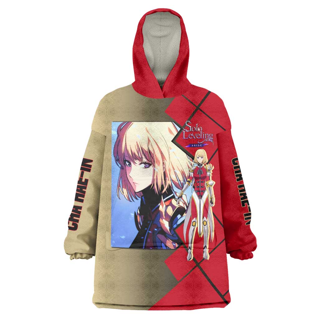 Cha Hae-In Solo Leveling Wearable Blanket Hoodie with Combat Pose and Intense Action Design - The Mazicc