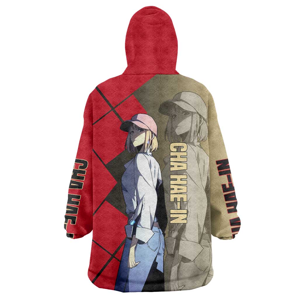 Cha Hae-In Solo Leveling Wearable Blanket Hoodie with Combat Pose and Intense Action Design - The Mazicc