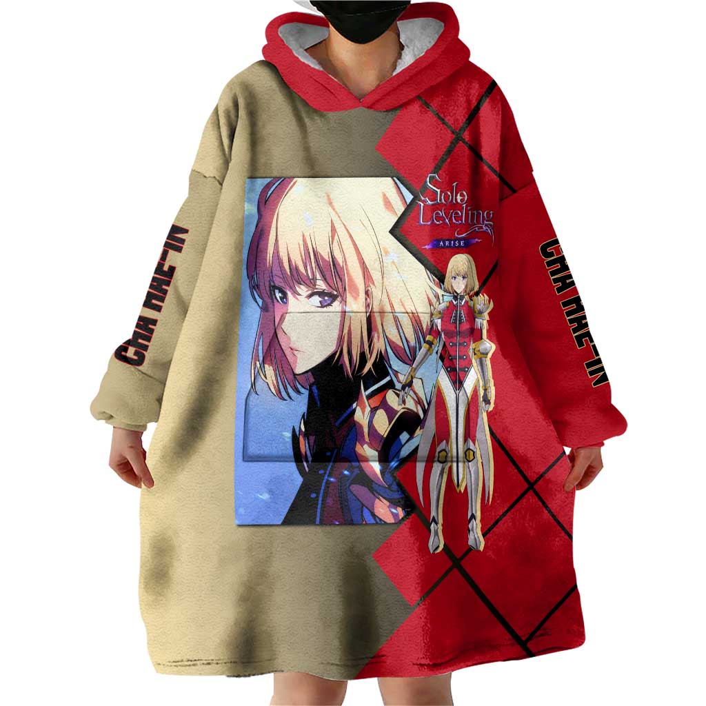 Cha Hae-In Solo Leveling Wearable Blanket Hoodie with Combat Pose and Intense Action Design - The Mazicc