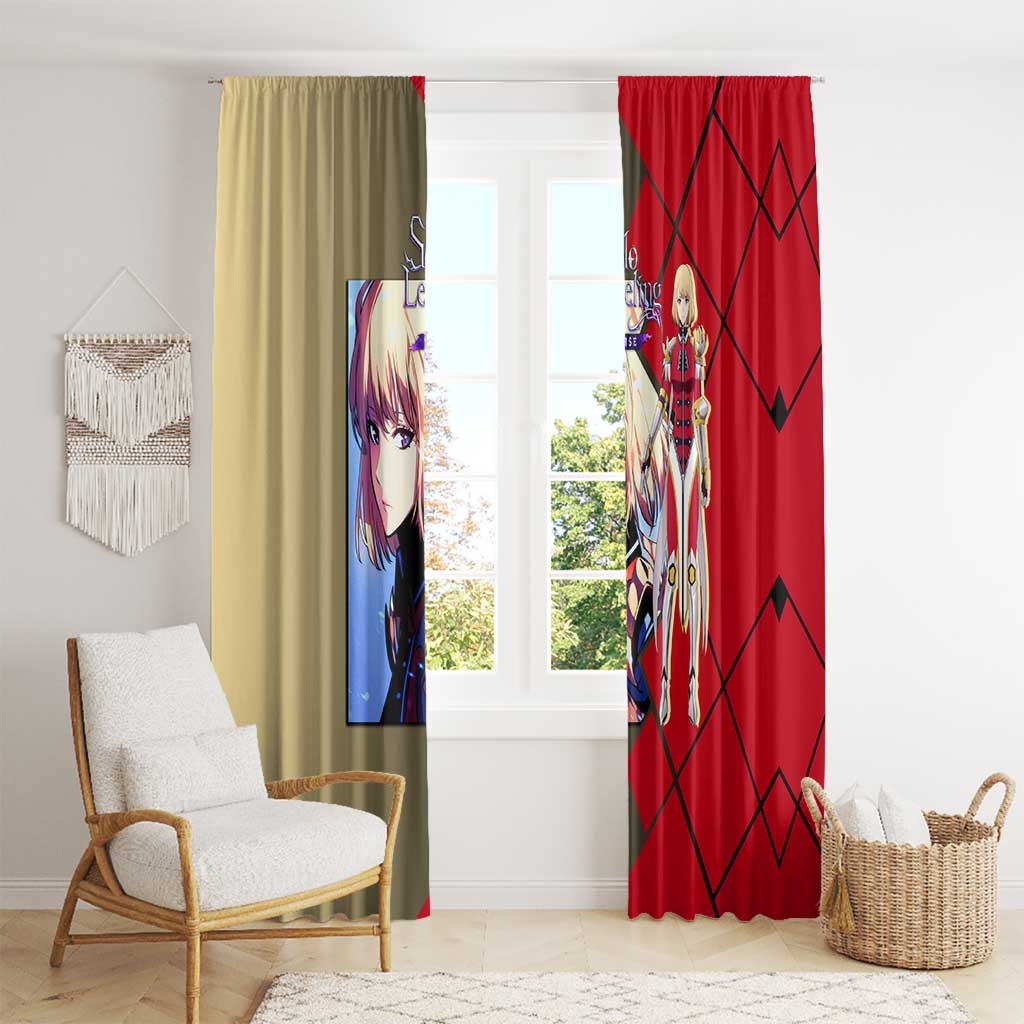 Cha Hae-In Solo Leveling Window Curtain with Combat Pose and Intense Action Design - The Mazicc