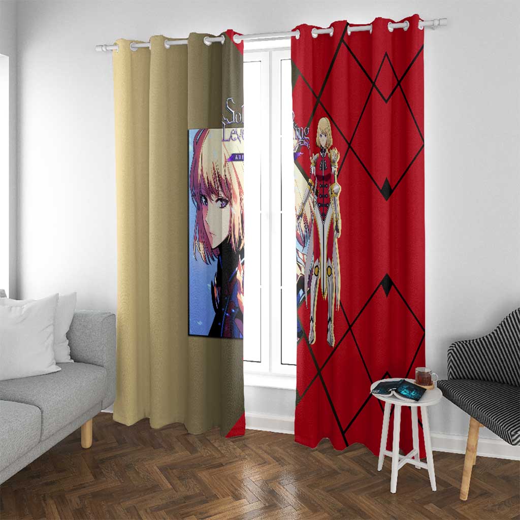 Cha Hae-In Solo Leveling Window Curtain with Combat Pose and Intense Action Design - The Mazicc