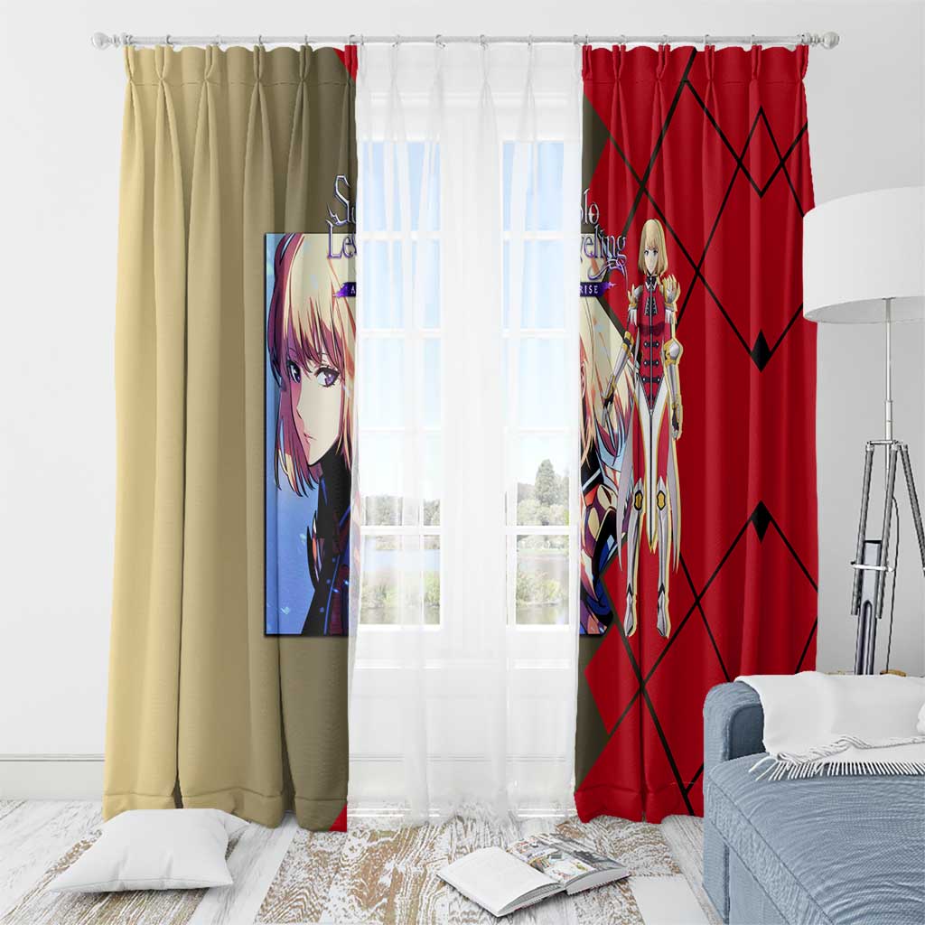 Cha Hae-In Solo Leveling Window Curtain with Combat Pose and Intense Action Design - The Mazicc