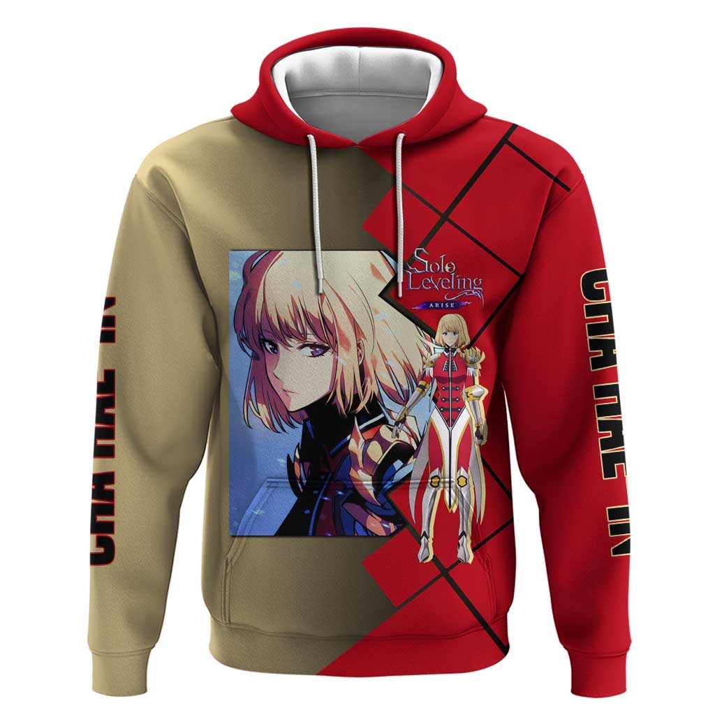 Cha Hae-In Solo Leveling Zip Hoodie with Combat Pose and Intense Action Design - The Mazicc