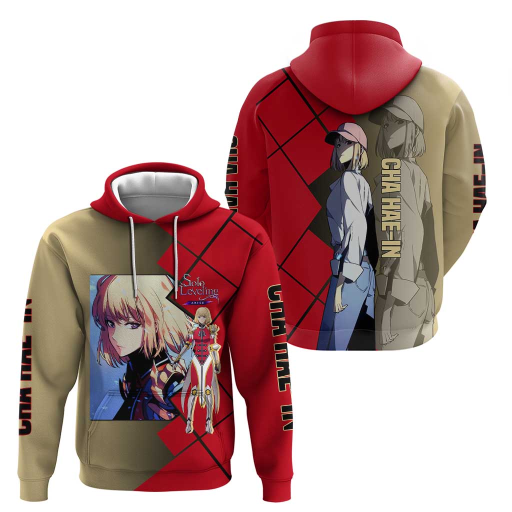Cha Hae-In Solo Leveling Zip Hoodie with Combat Pose and Intense Action Design - The Mazicc