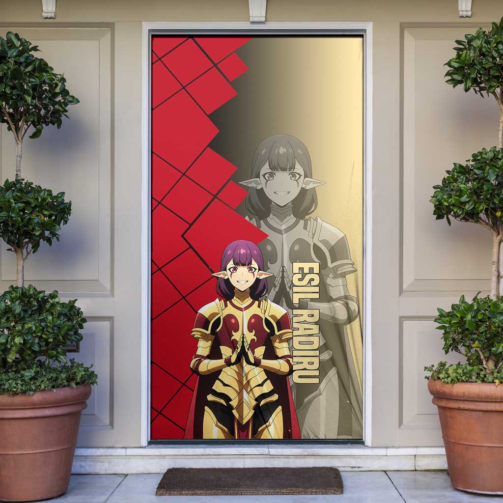 Esil Radiru Solo Leveling Door Cover with Shadow Power Pose and Dark Fantasy Action Design - The Mazicc