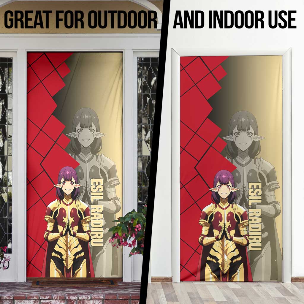 Esil Radiru Solo Leveling Door Cover with Shadow Power Pose and Dark Fantasy Action Design - The Mazicc