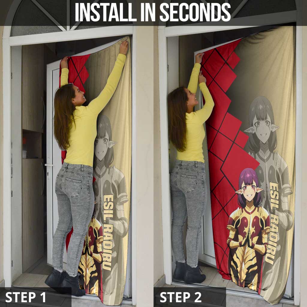 Esil Radiru Solo Leveling Door Cover with Shadow Power Pose and Dark Fantasy Action Design - The Mazicc