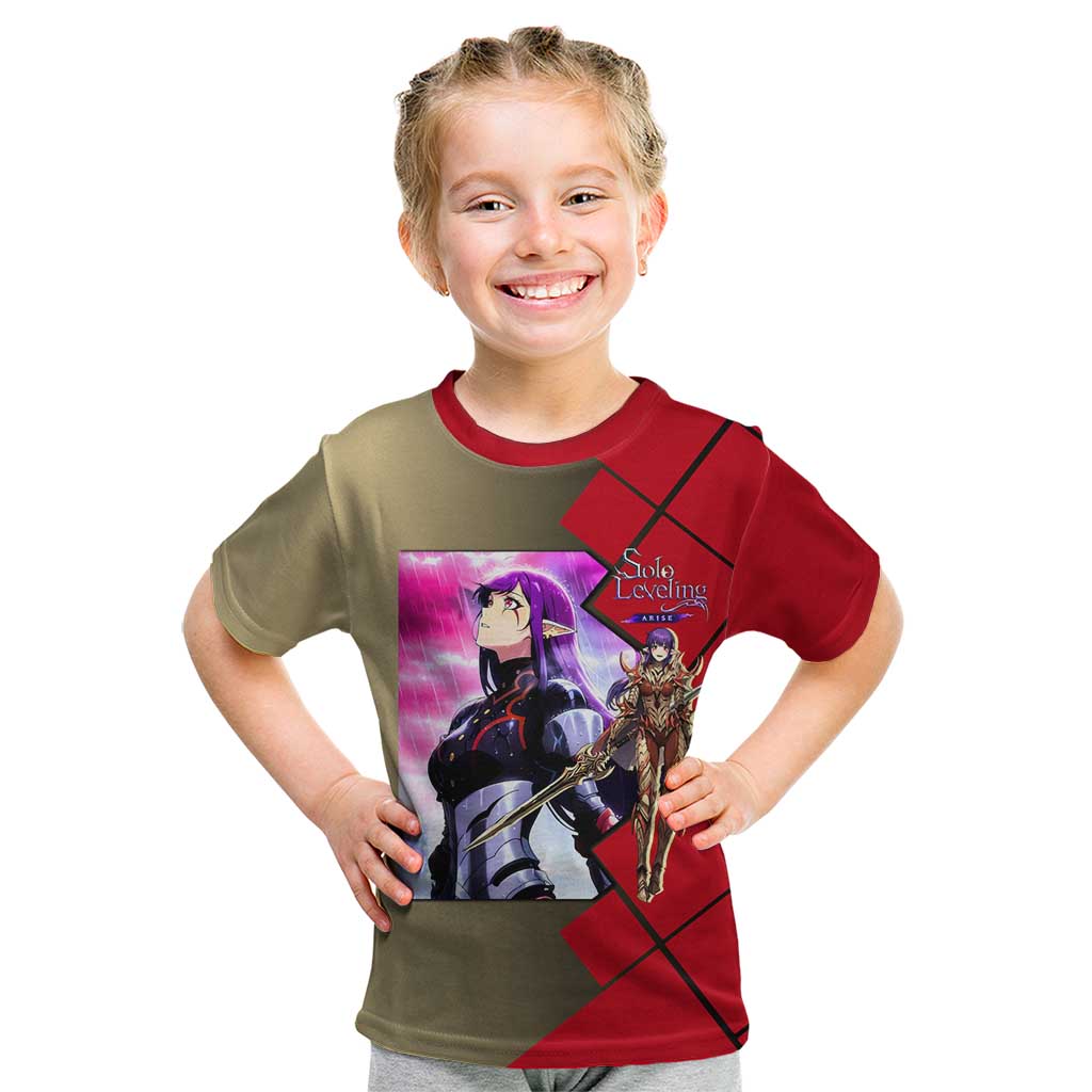 Esil Radiru Solo Leveling Kid T Shirt with Shadow Power Pose and Dark Fantasy Action Design - The Mazicc