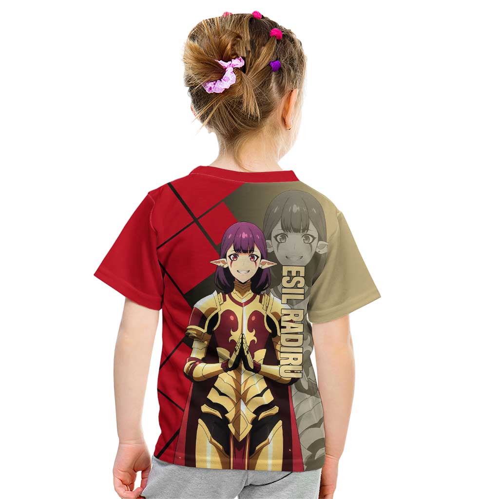 Esil Radiru Solo Leveling Kid T Shirt with Shadow Power Pose and Dark Fantasy Action Design - The Mazicc