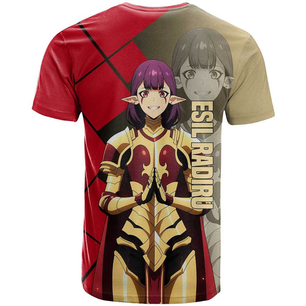 Esil Radiru Solo Leveling T Shirt with Shadow Power Pose and Dark Fantasy Action Design - The Mazicc