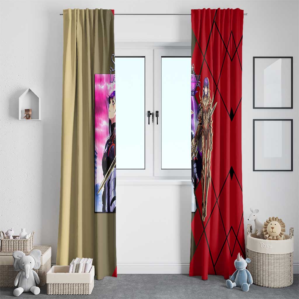 Esil Radiru Solo Leveling Window Curtain with Shadow Power Pose and Dark Fantasy Action Design - The Mazicc