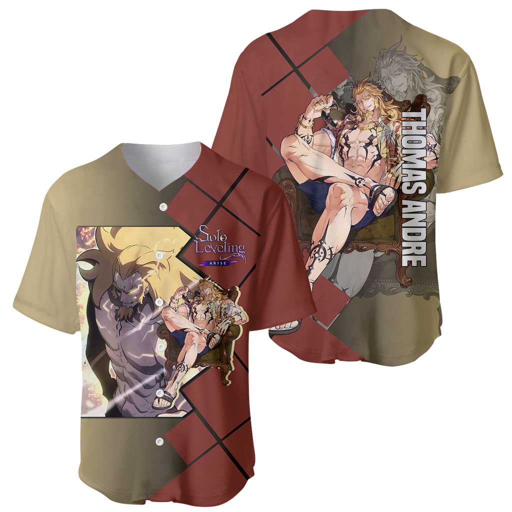 Thomas Andre Solo Leveling Baseball Jersey with Titan Form and Powerful Combat Pose Design - The Mazicc