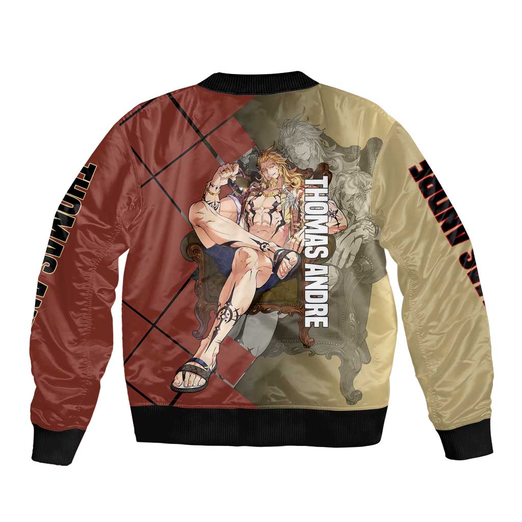 Thomas Andre Solo Leveling Bomber Jacket with Titan Form and Powerful Combat Pose Design - The Mazicc