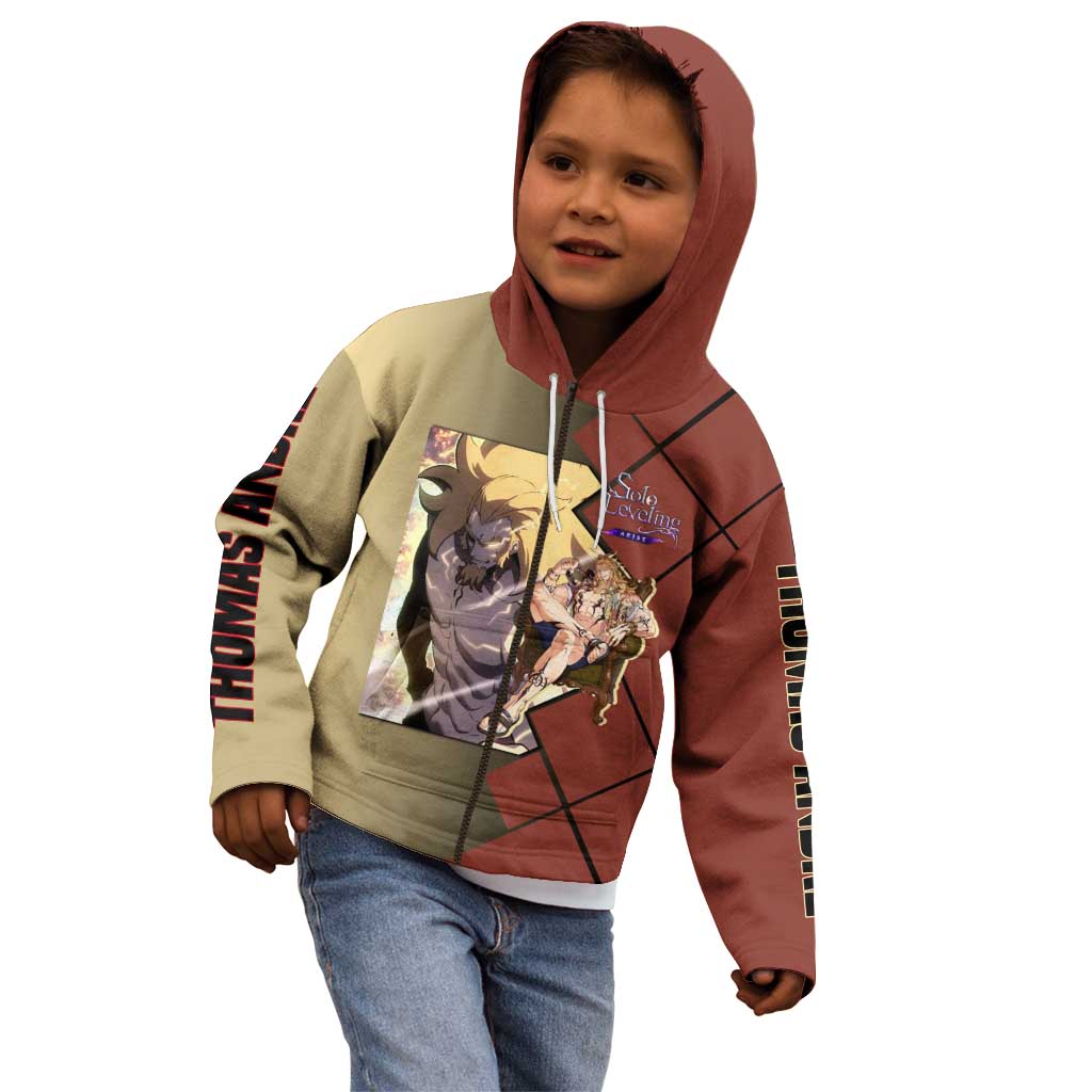 Thomas Andre Solo Leveling Kid Hoodie with Titan Form and Powerful Combat Pose Design - The Mazicc