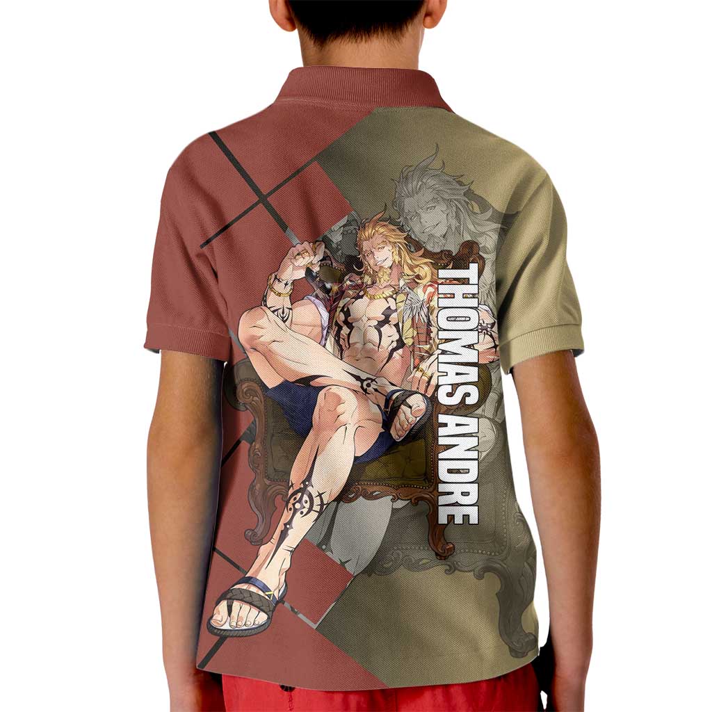 Thomas Andre Solo Leveling Kid Polo Shirt with Titan Form and Powerful Combat Pose Design - The Mazicc