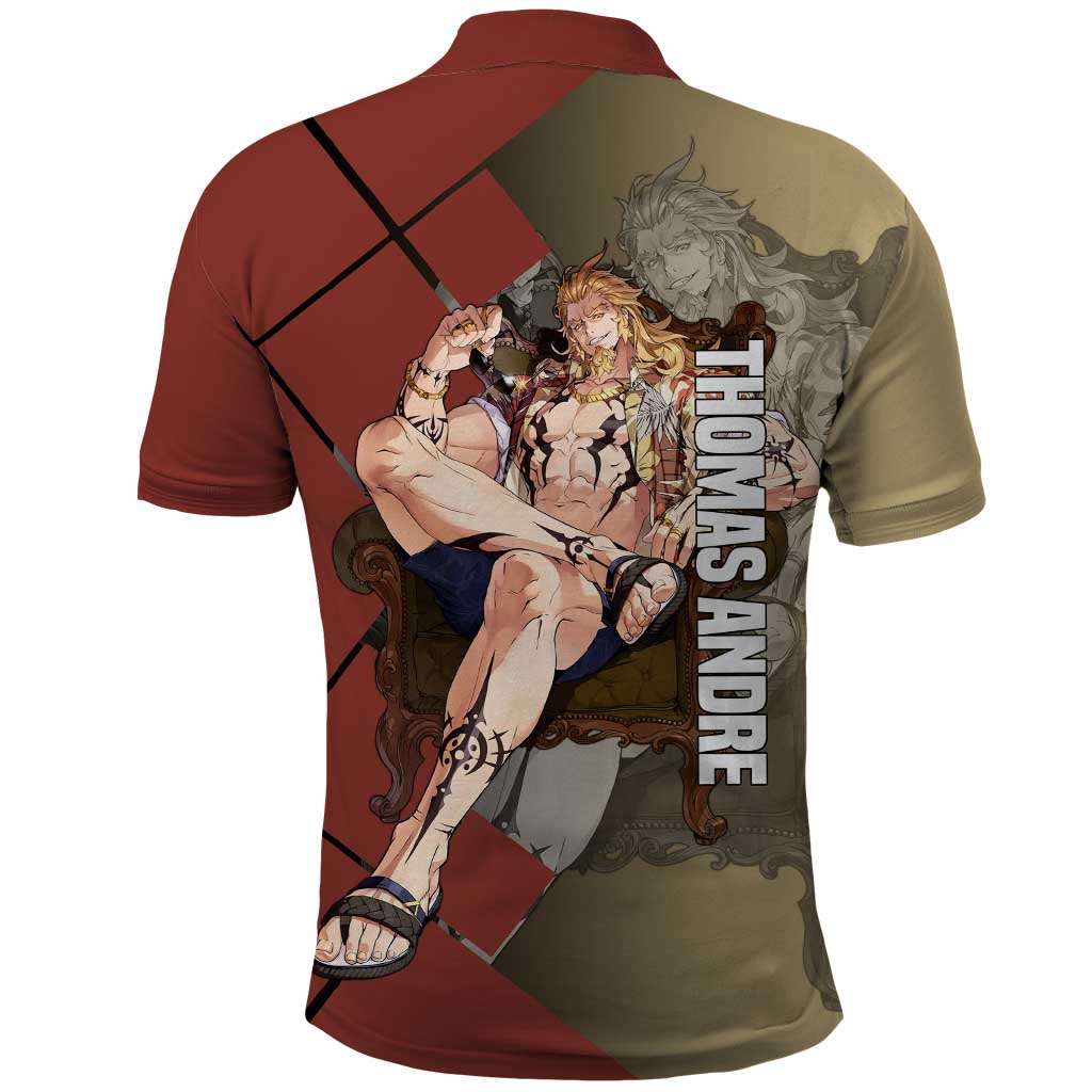 Thomas Andre Solo Leveling Polo Shirt with Titan Form and Powerful Combat Pose Design - The Mazicc