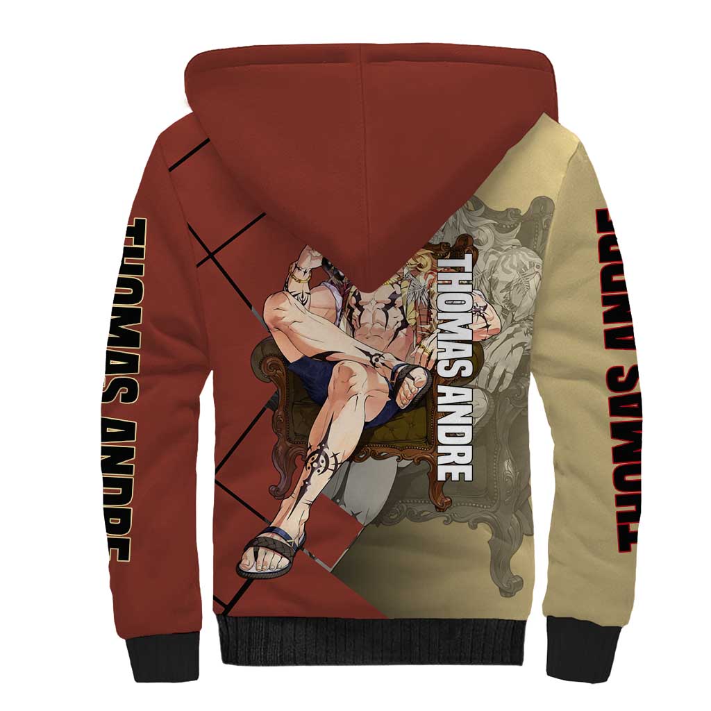 Thomas Andre Solo Leveling Sherpa Hoodie with Titan Form and Powerful Combat Pose Design - The Mazicc