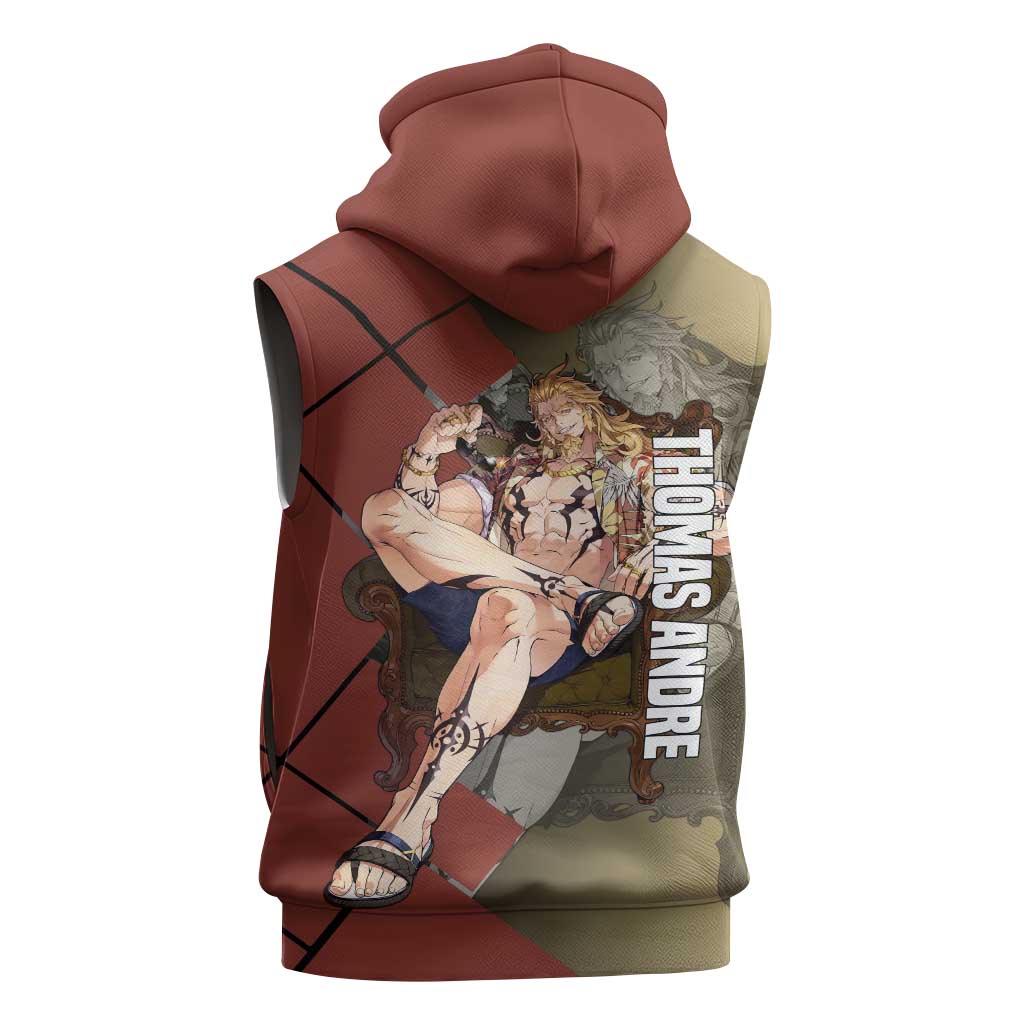 Thomas Andre Solo Leveling Sleeveless Hoodie with Titan Form and Powerful Combat Pose Design - The Mazicc