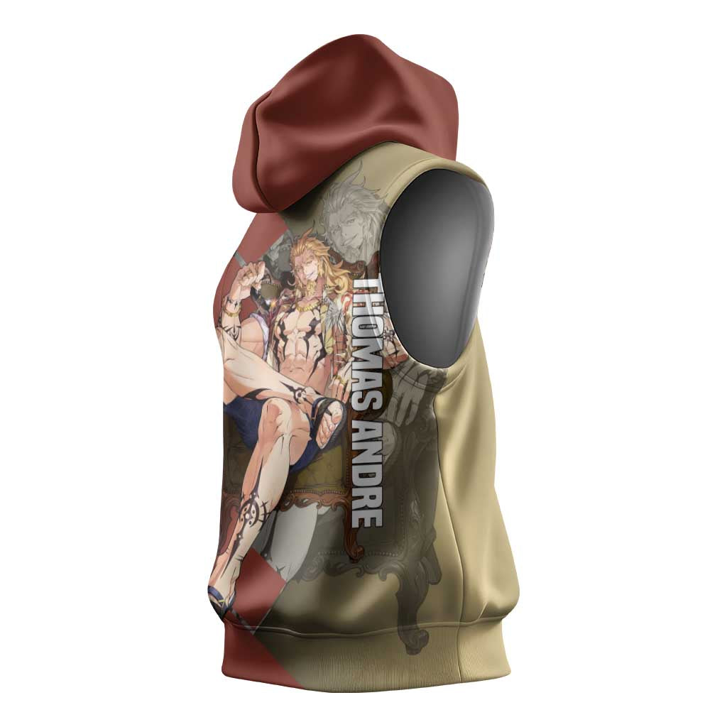 Thomas Andre Solo Leveling Sleeveless Hoodie with Titan Form and Powerful Combat Pose Design - The Mazicc