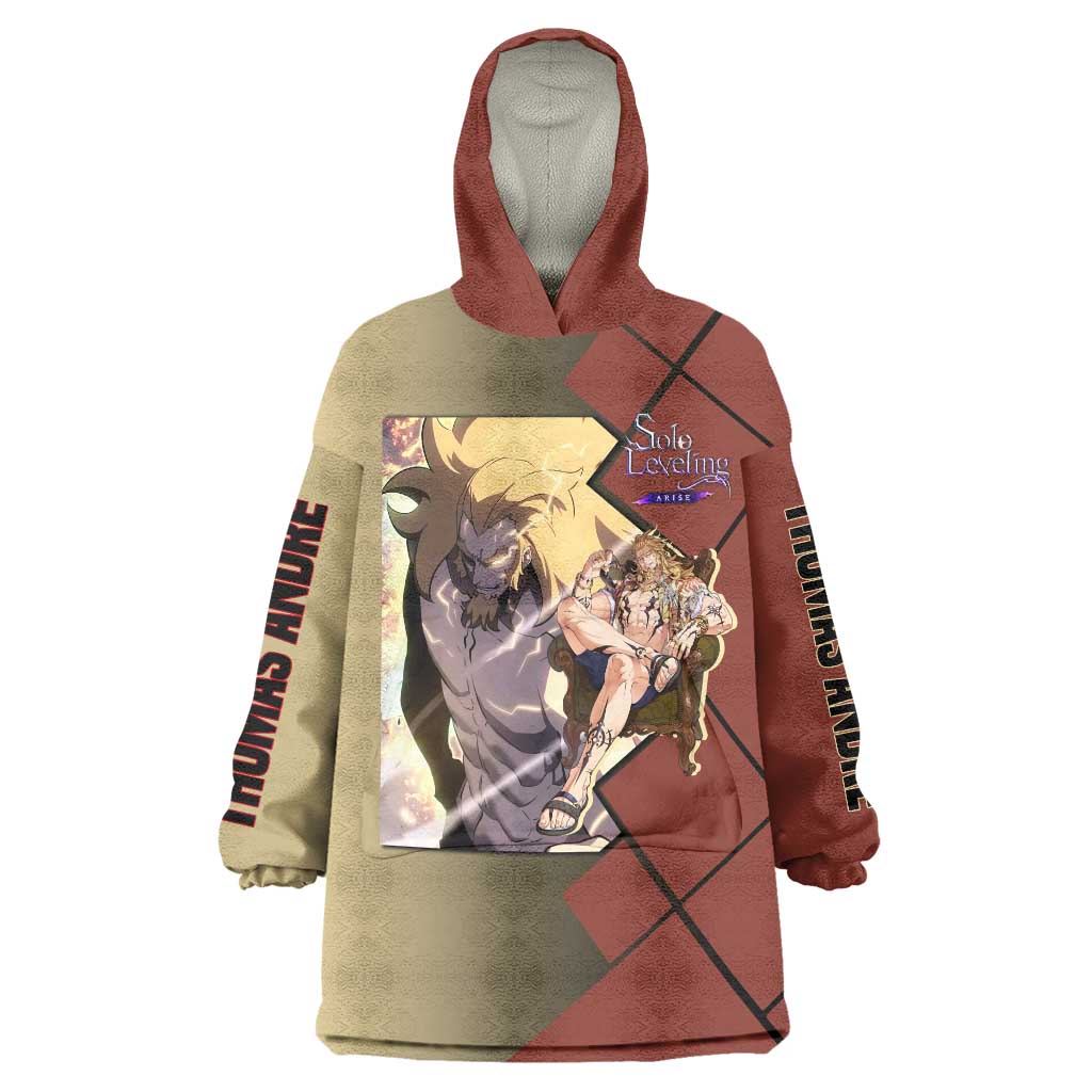 Thomas Andre Solo Leveling Wearable Blanket Hoodie with Titan Form and Powerful Combat Pose Design - The Mazicc