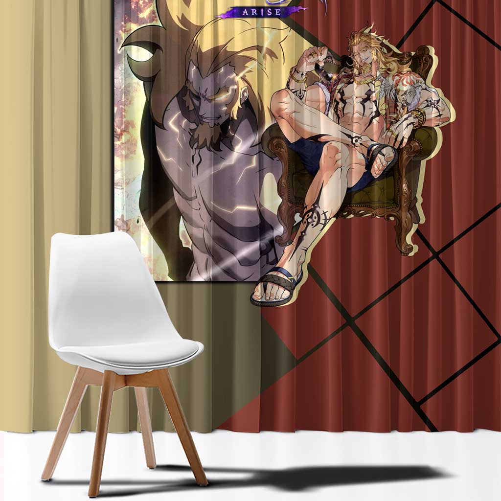 Thomas Andre Solo Leveling Window Curtain with Titan Form and Powerful Combat Pose Design - The Mazicc