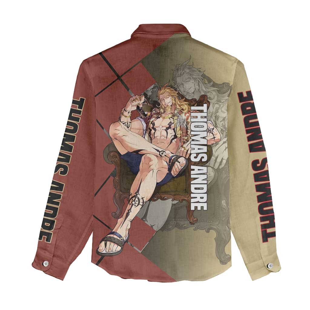 Thomas Andre Solo Leveling Women Casual Shirt with Titan Form and Powerful Combat Pose Design - The Mazicc