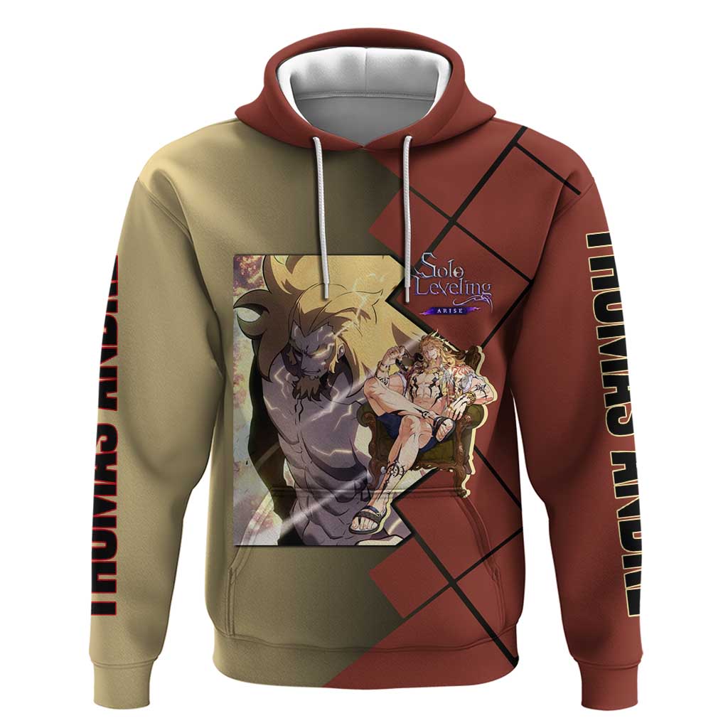 Thomas Andre Solo Leveling Zip Hoodie with Titan Form and Powerful Combat Pose Design - The Mazicc