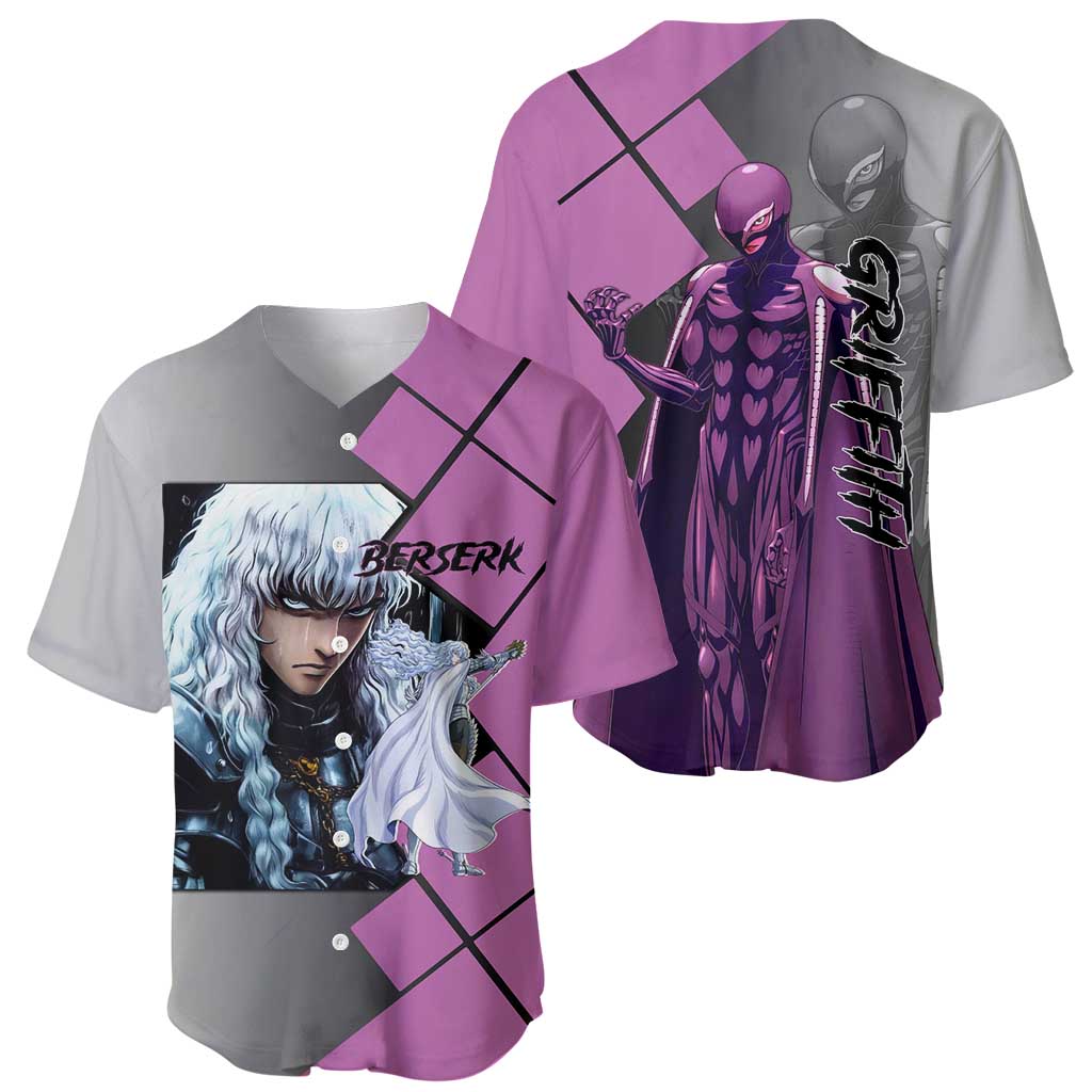 Griffith Berserk Baseball Jersey with White Falcon Armor and Strategic Battle Pose Design - The Mazicc